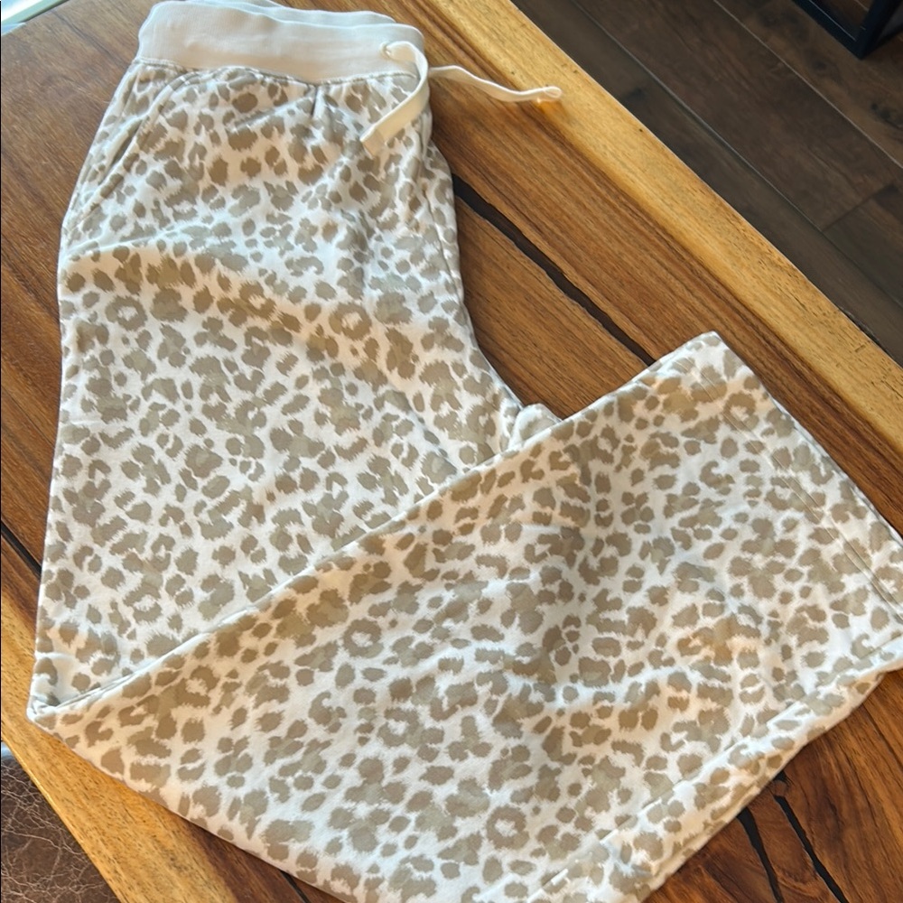 Leopard Print Wide Leg Lounge Pants